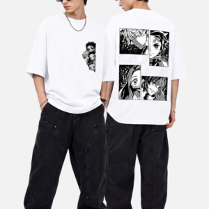 Demon Slayer Kimetsu no Yaiba Chibi Peeking & Hero Panel TP Oversized Tee