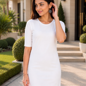 Women’s Cotton T-Shirt Dress Relaxed Fit Casual Dress with Pockets