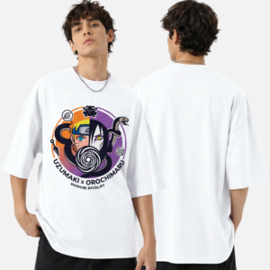 The Shinobi Rivalry Luxury Drop Uzumaki x Orochimaru Dual Fate Unisex Terry Oversized Tee