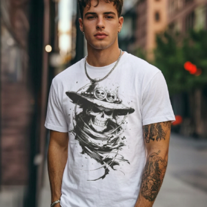 Premium Supima Cotton Graphic Tee Fiery Legacy Skull Edition
