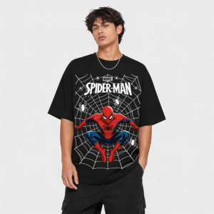 Men's Marvel Spider-Man Oversized Graphic Superhero Streetwear Premium T-Shirt