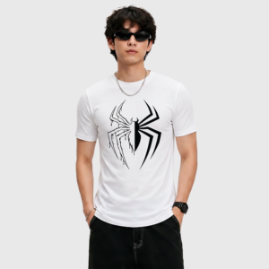 Spider Logo Minimal Graphic Oversized T-Shirt