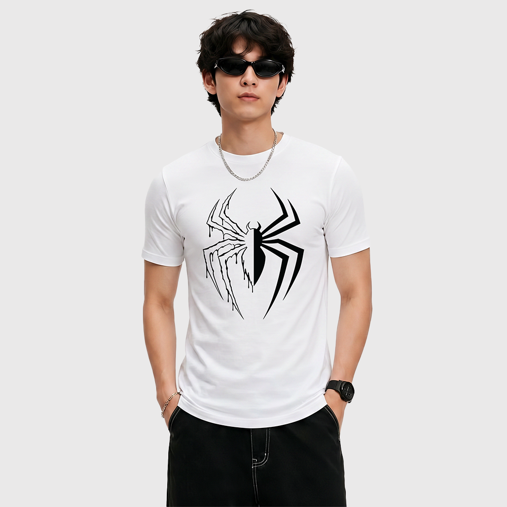 Spider Logo Minimal Graphic Oversized T-Shirt